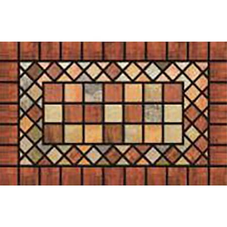 Bufonada 30 in. x 18 Terra Cotta Tiles Multi Color Nylon Nonslip Floor Mat BU1680269